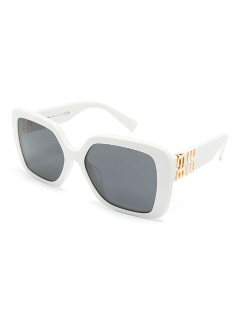 miu miu white cut off sunglasses|miu miu sunglasses price.